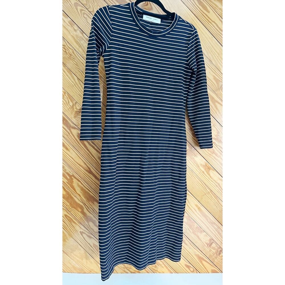 Sonnet James Play Stripe Midi Dress Navy White - Picture 3 of 7
